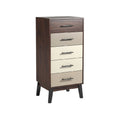 Moderne ladekast met 5 lades in houtlook