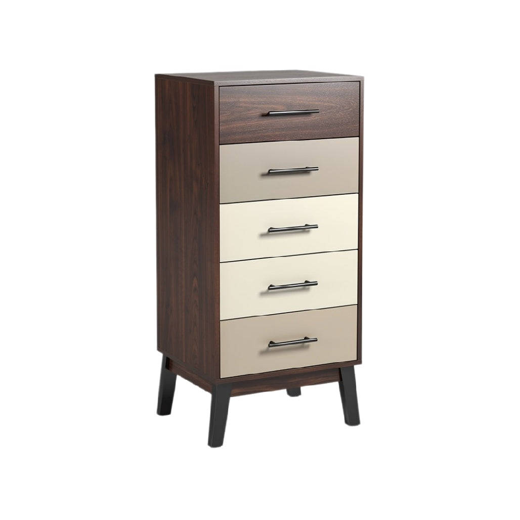 Moderne ladekast met 5 lades in houtlook